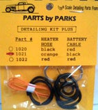 PARTS BY PARK 1/24-1/25 Detail Set 2: Radiator Hose, Orange Heater Hose, Black Battery Cable & Tinned Copper Wire