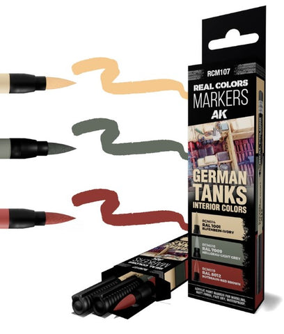 AKI Real Colors Acrylic Paint Marker German Tanks Interior Set (3)