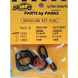 PARTS BY PARK  1/24-1/25 Detail Set 1: Radiator Hose, Black Heater Hose, Red Battery Cable & Tinned Copper Wire for Brake/Fuel Lines & Carburetor Linkage