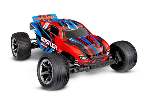 TRAXXAS  Rustler 2WD HD w/USB-C RED