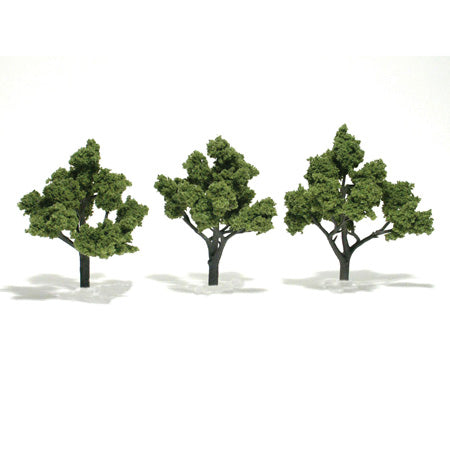 WOODLAND SCENICS  Ready Made Tree, Light Green 4" to 5" (3)