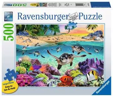 RAVENSBURGER 500-PIECE PUZZLE Race of the Baby Sea Turtles Large Format