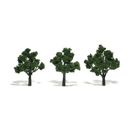 WOODLAND SCENICS Ready-Made Tree Deciduous - 3" to 4" Medium Green (3)