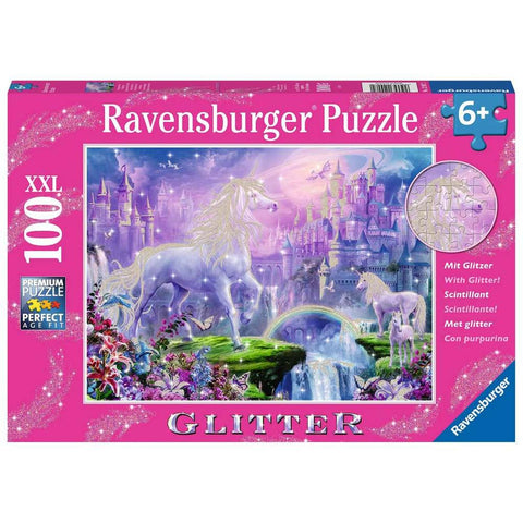 100-PIECE Unicorn Kingdom Glitter PUZZLE