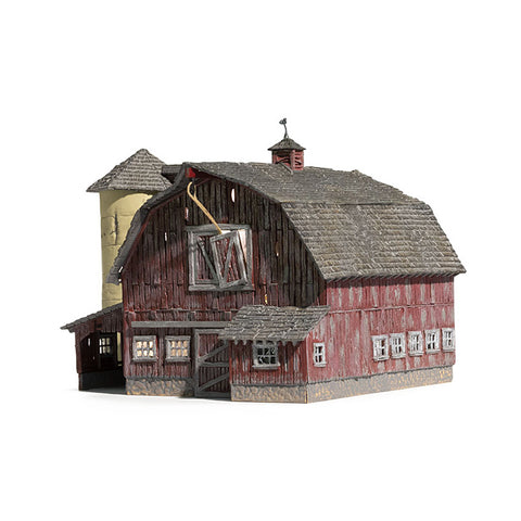 N WEATHERED BARN BUILT-READY LIGHTED