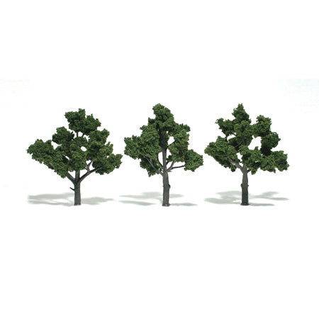 WOODLAND SCENICS Ready-Made Tree  Medium Green 4"-5" (3)