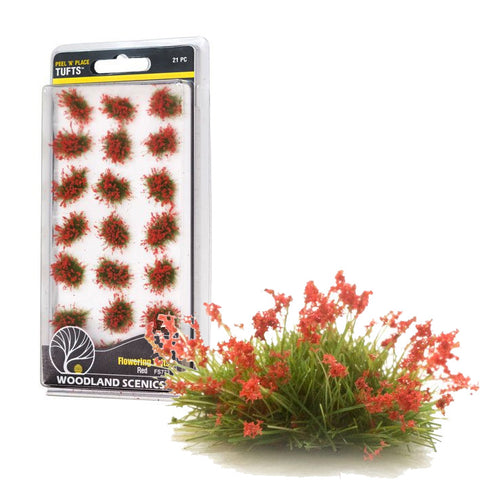 WOODLAND SCENICS Red Flower Grass Tufts