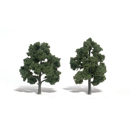 WOODLAND SCENICS Ready-Made Tree, Medium Green 5"-6" (2)