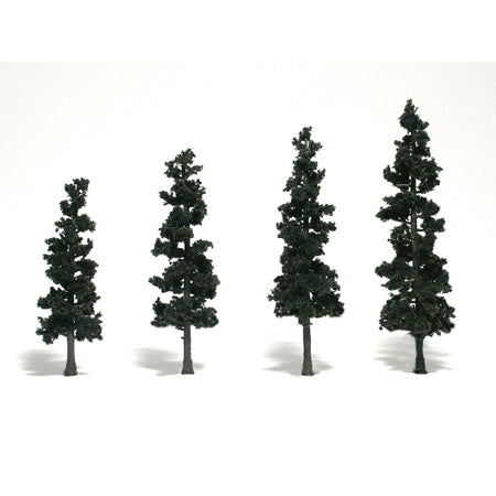 WOODLAND SCENICS Ready-Made Tree Medium Green 6"-7" (4)