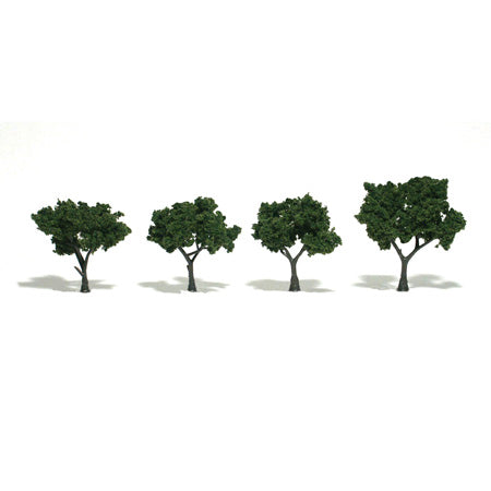 WOODLAND SCENICS Ready-Made Tree  Medium Green 2" to 3" (4)