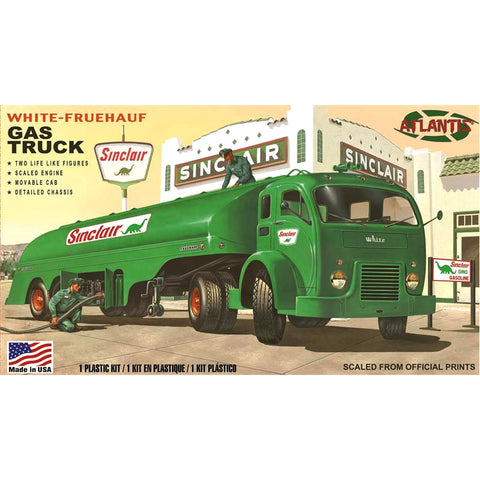 ATLANTIS 1/48 White-Fruehauf Gas Truck w/2 Figures