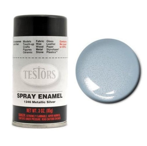 TESTORS 3oz. Spray Finishing Enamel Metallic Silver