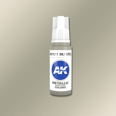 AKI Oily Steel Metallic 3G Acrylic Paint 17ml Bottle