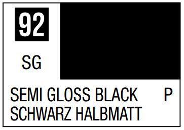 MR HOBBY 10ml Lacquer Based Semi-Gloss Black