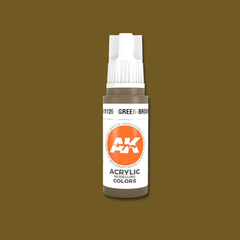 AKI Green Brown 3G Acrylic Paint 17ml Bottle