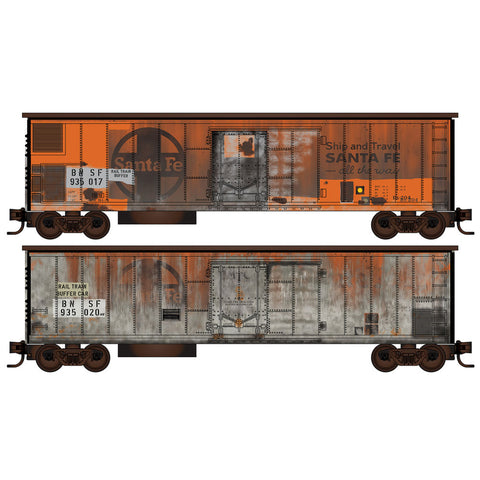 Z 40' SINGLE DOOR BOXCARS WEATHERED ATSF