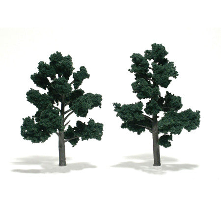 WOODLAND SCENICS Ready-Made Tree  Deciduous - 5" to 6"  Dark Green (2)