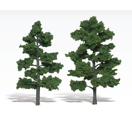 WOODLAND SCENICS Ready-Made Tree  Medium Green 6-7" (2)