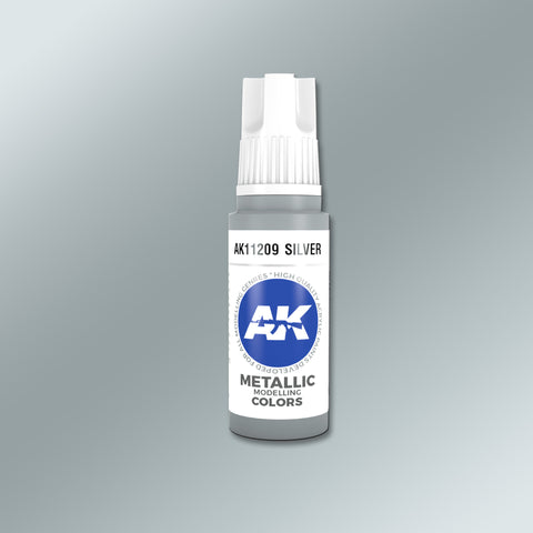 AKI Silver Metallic 3G Acrylic Paint 17ml Bottle