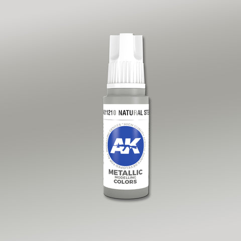 AKI Natural Steel Metallic 3G Acrylic Paint 17ml Bottle